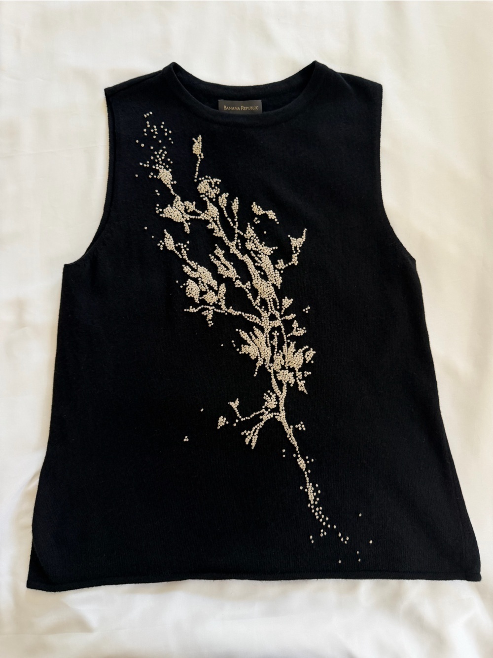 Vintage Banana Republic Embroidered Cashmere Silk Tank
